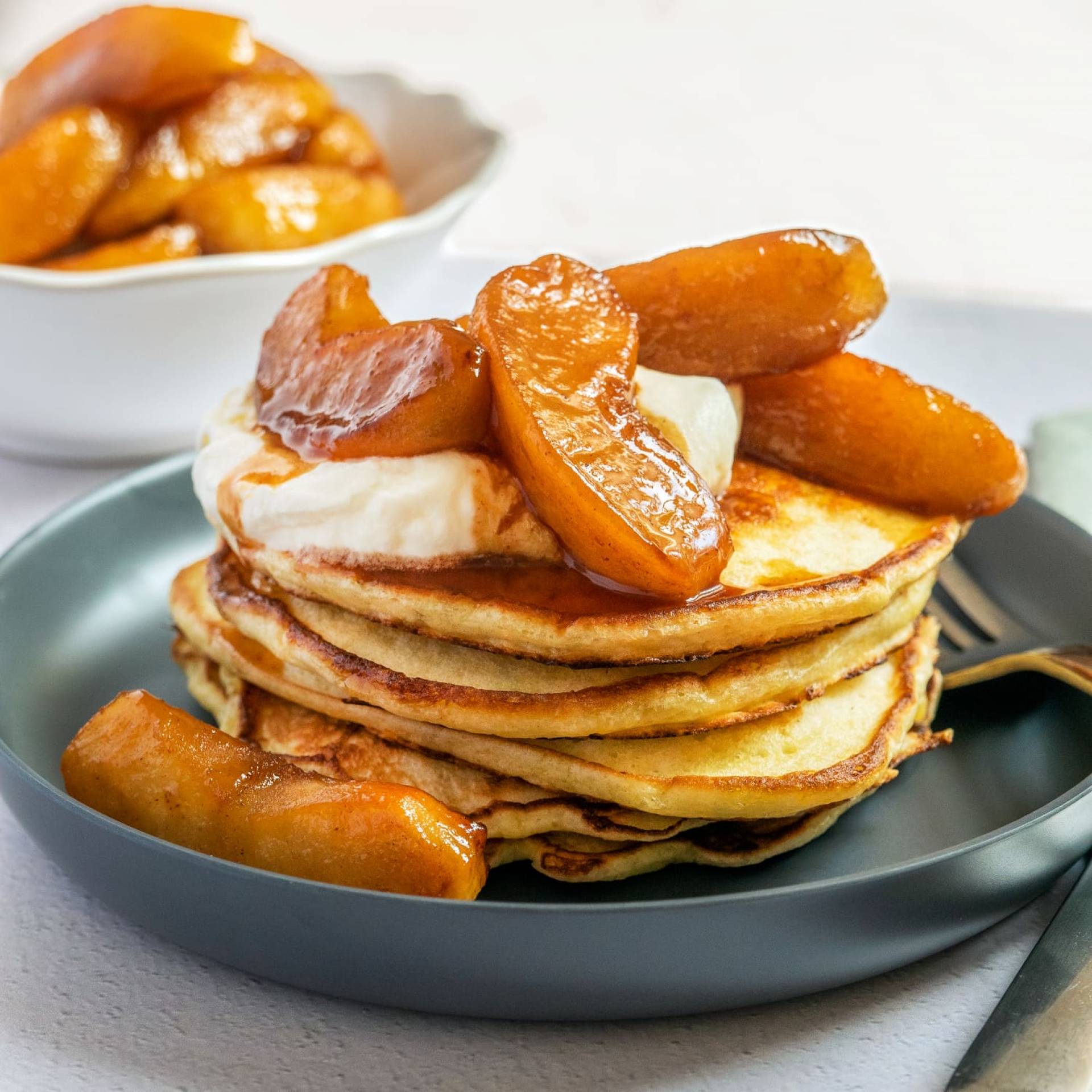 Caramelized  Apple Protein Pancakes