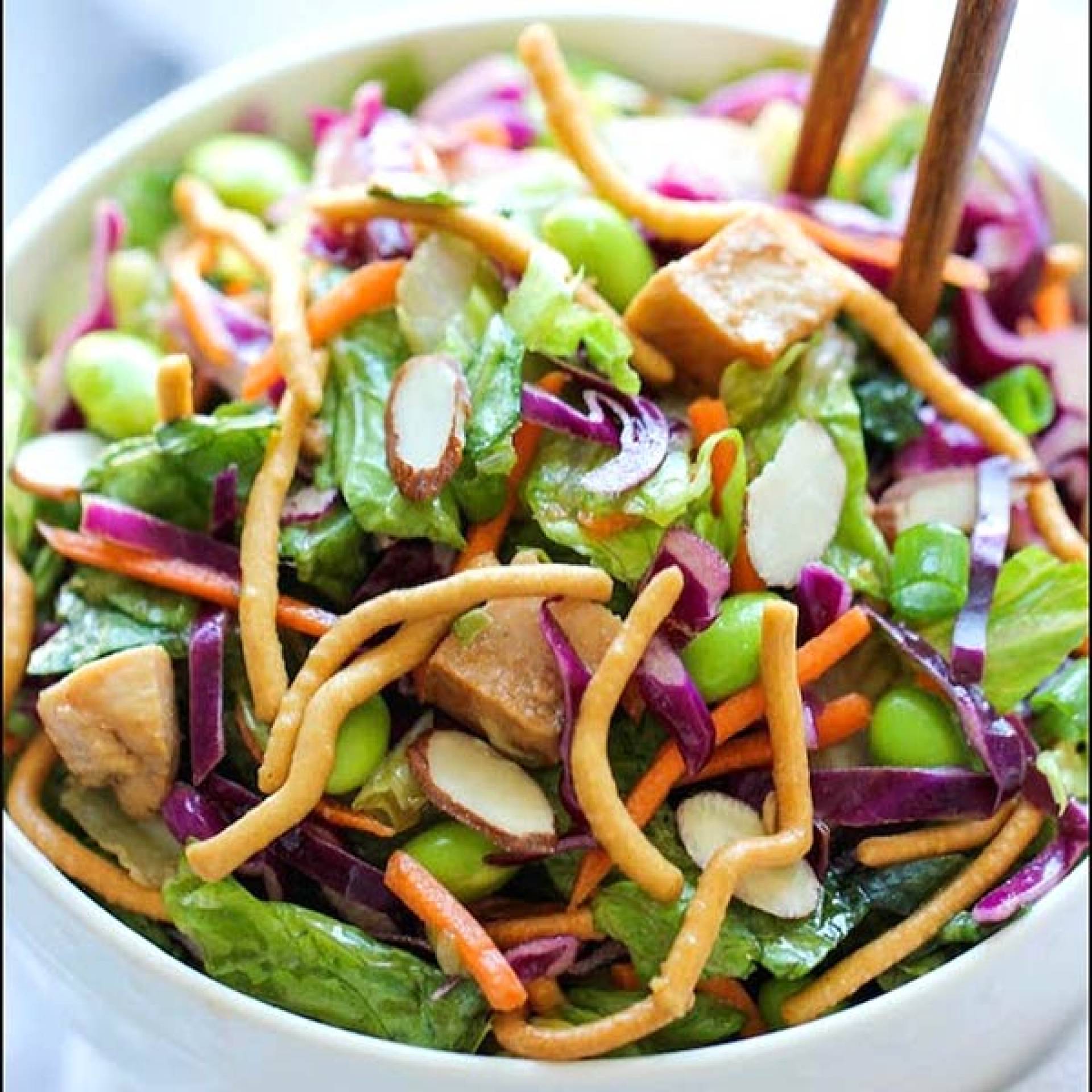 VEGAN CHICKEN  Asian Sesame Ginger Salad