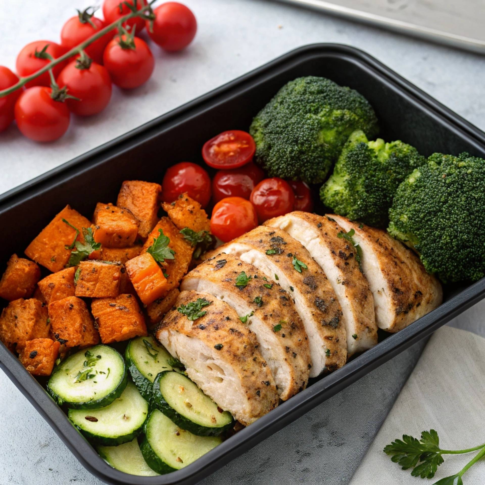 Clean- Grilled Chicken Breast and Roasted Sweet Potatoes