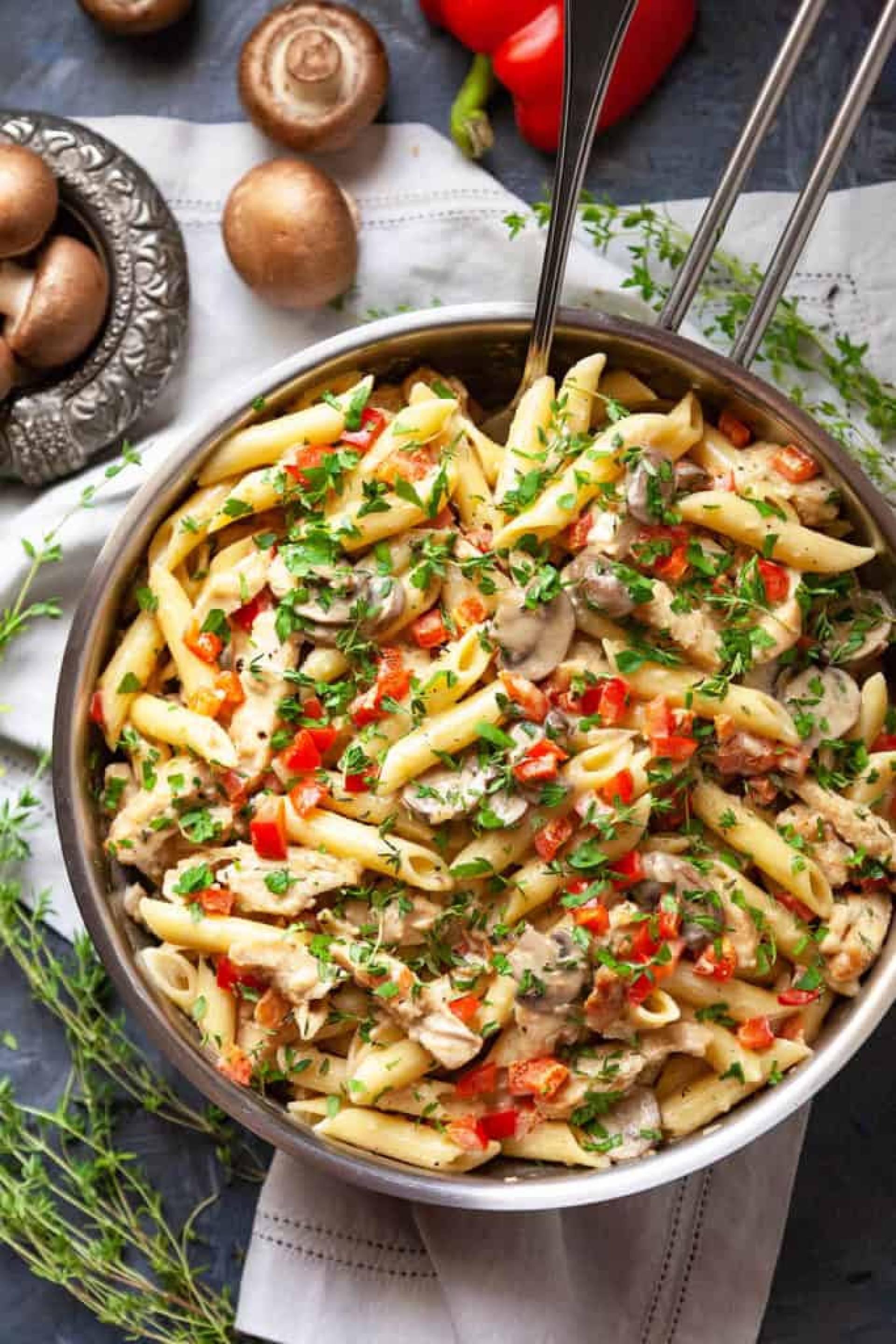 GLUTEN FREE- Mushroom Chicken Penne Pasta