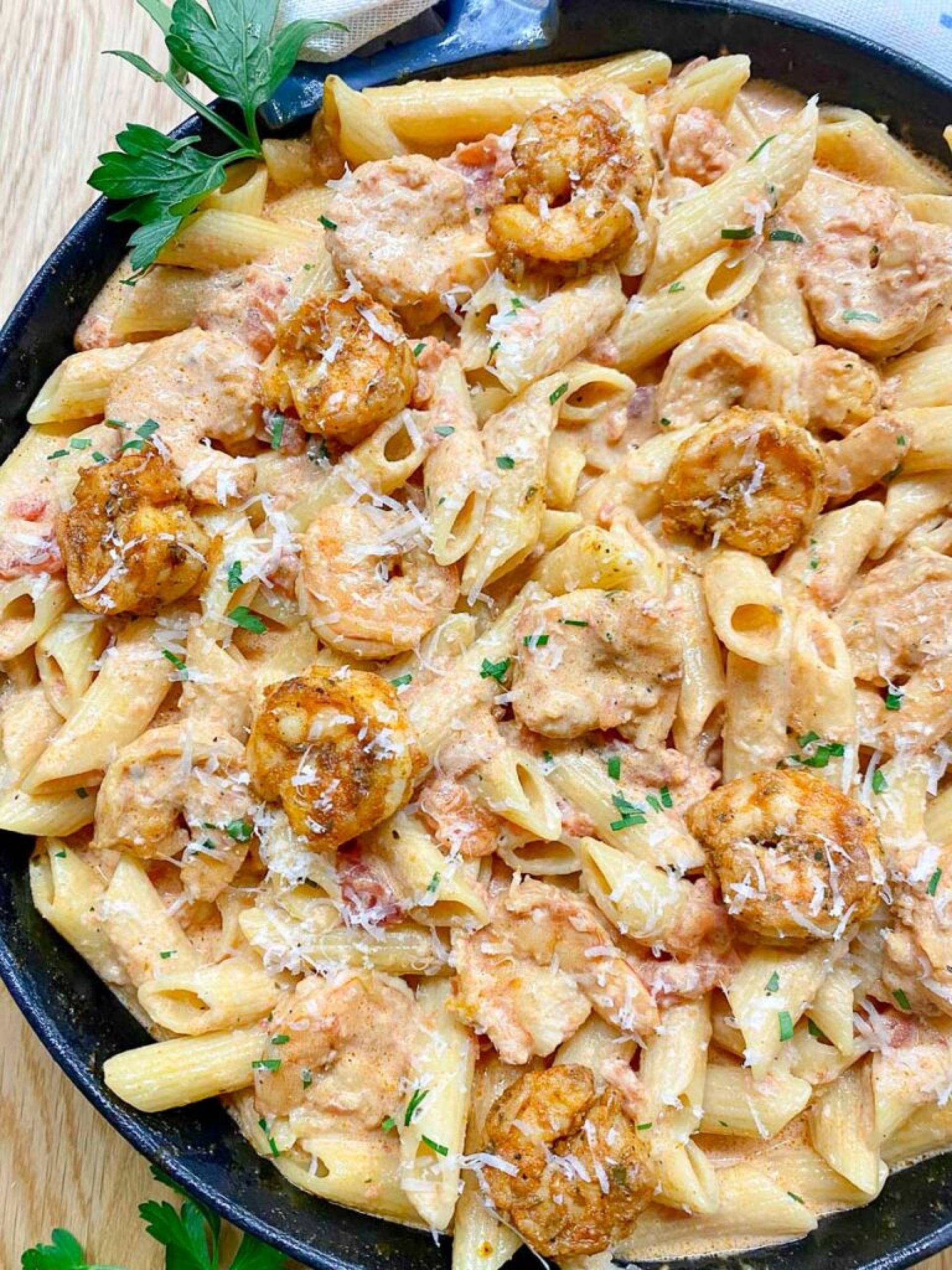 GLUTEN FREE- Shrimp and Mushroom Penne Pasta