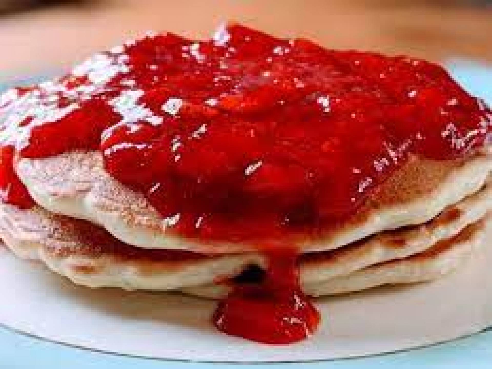Chocolate Chip Protein Pancakes w/ Strawberry Compote