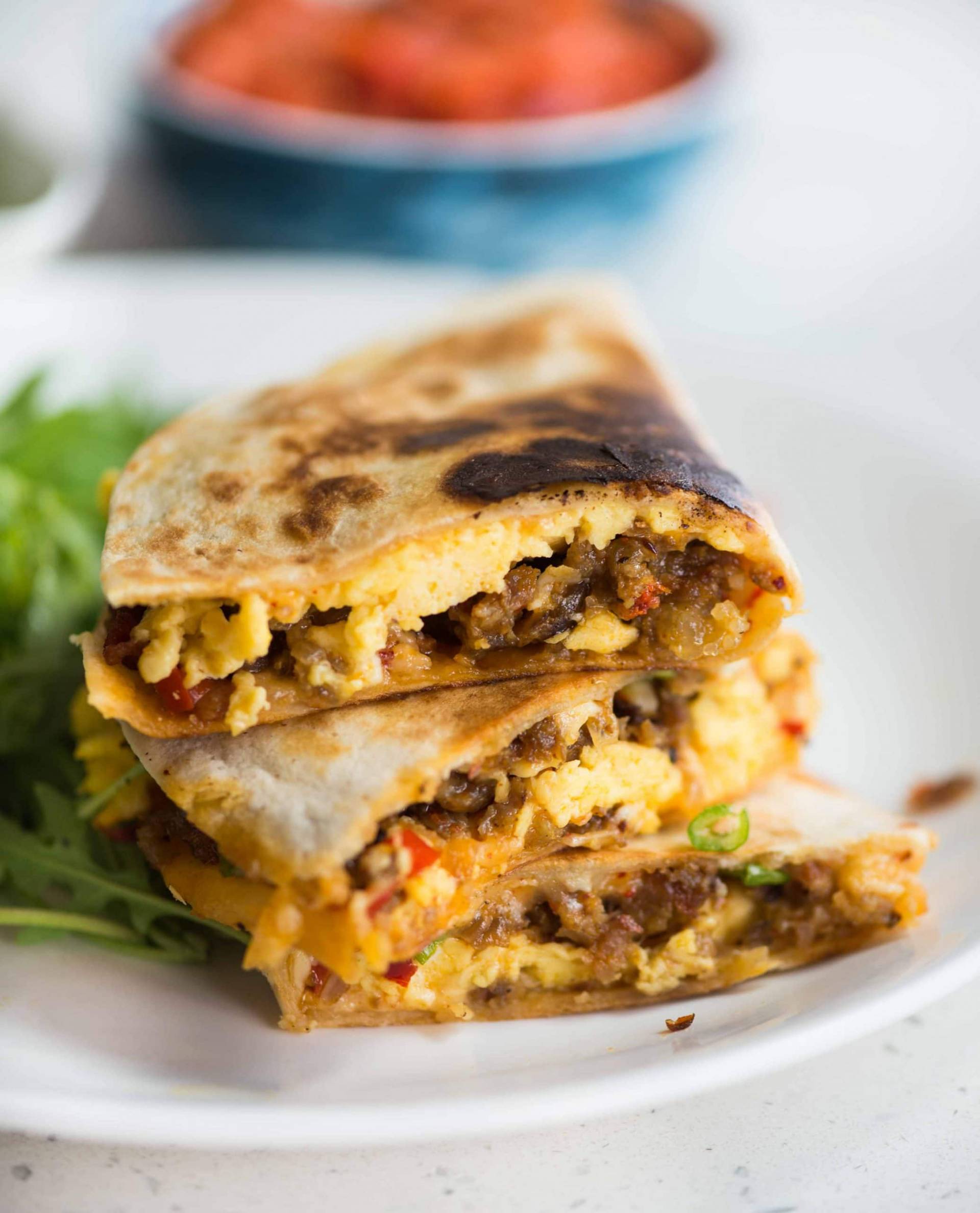 Carnitas and Egg Quesadilla